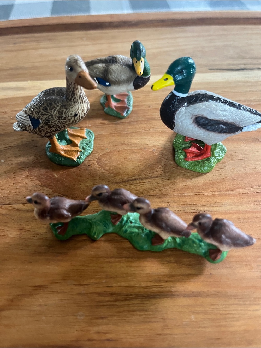 Schleich Green & Brown Mallard Duck Family Figurine Set - Bird Toys